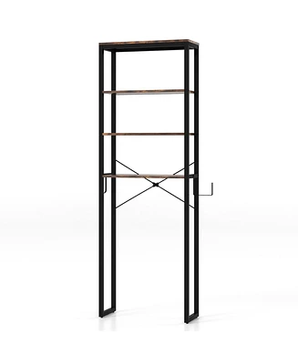 Sugift 4-Tier Freestanding Over the Toilet Storage Rack-Rustic Brown