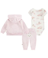 Huggies Baby Girls Short Sleeve Bodysuit, Jacket and Pants 3-Piece Set