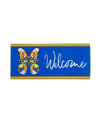 Evergreen Talavera Butterfly Sassafras Indoor Outdoor Switch Doormat 1'10"x10" Multicolored