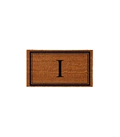 Evergreen Monogram Indoor Outdoor 100% Natural Coir Doormat 28" x 16" | Letter "I"