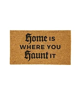 Evergreen 16 x 28 Inches Home is Where You Haunt It Door Mat | Non-Slip Rubber Backing | Dirt catching Natural Coir | Indoor and Outdoor Home Decor