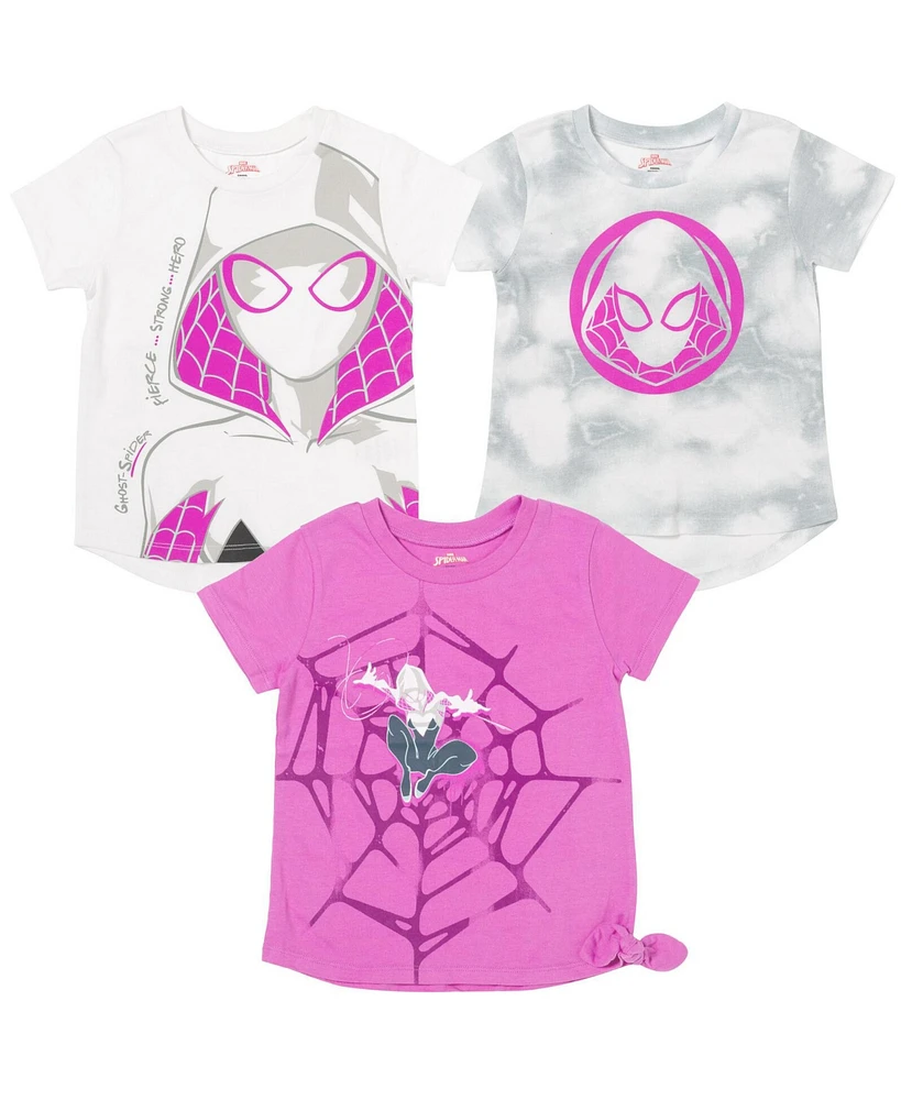 Marvel Toddler Girls Spider-Verse Spider-Gwen Ghost Spider 3 Pack T-Shirts to