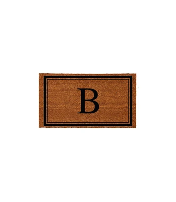 Evergreen Monogram Indoor Outdoor 100% Natural Coir Doormat 28" x 16" | Letter "B"