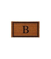 Evergreen Monogram Indoor Outdoor 100% Natural Coir Doormat 28" x 16" | Letter "B"