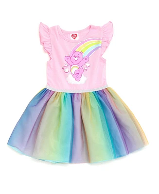 Care Bears Girls Cheer Bear Rainbow Tulle Dress