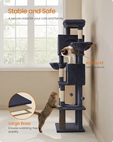 Slickblue 69-Inch Multi-Level Cat Tower, Tall Condo with 2 Cozy Caves