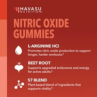 Havasu Nutrition Nitric Oxide Gummies for Men & Women, Nitric Oxide Supplements with L-Arginine and Beet Root, Green Apple & Cinnamon Flavor, Havasu N