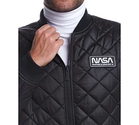 Space One Men's Nasa Reversible Quilted Bomber Jacket