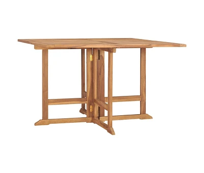 vidaXL Folding Patio Dining Table 43.3"x43.3"x29.5" Solid Wood Teak