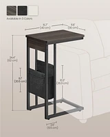 Slickblue C-Shaped Side Table with Fabric Storage Bag & Wheels for Easy Mobility