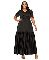 L I V D Plus Joli Surplice Neck Dress