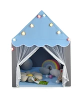 Kids Playhouse Tent with Star Lights and Mat