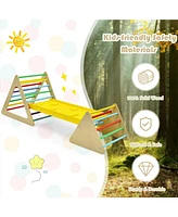 Inolait 3 in 1 Wooden Set of 2 Triangle Climber with Ramp for Slid