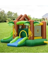 Costway Kids Inflatable Jungle Bounce House Dual Slide Jumping Castle Bouncer