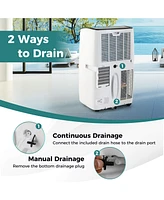 Costway 9200 Btu(14000 Btu Ashrae) Portable Air Conditioner with Heat Smart WiFi Enabled Home Ac Unit