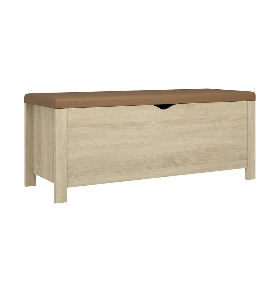 vidaXL Storage Box with Cushion Sonoma Oak 41.3"x15.7"x17.7"