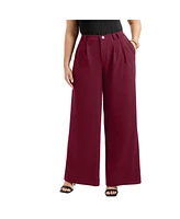 June + Vie Women's June + Vie Pleated Wide-Leg Trousers