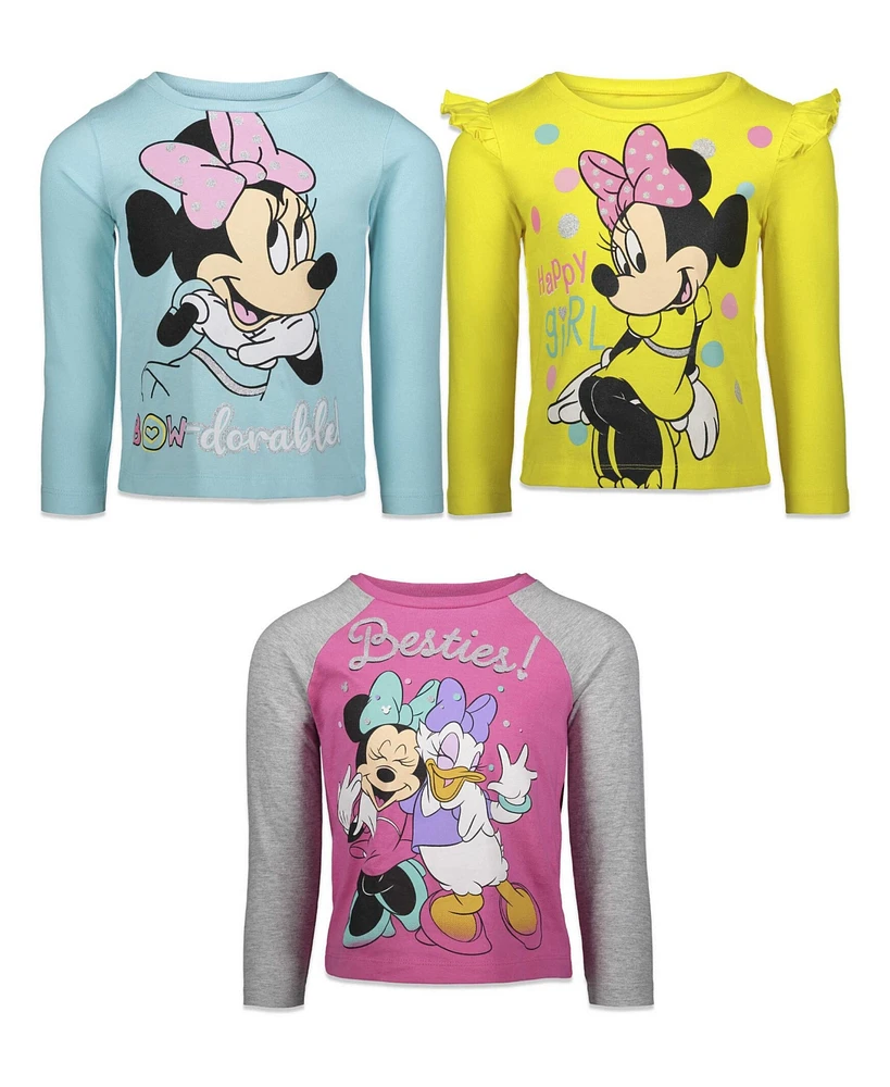 Disney Girls Minnie Mouse 3 Pack T-Shirts