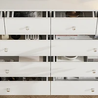 Famapy White 10-Drawer 55.1 in. W Wood Paint Finish Dresser Chest of Drawers Cabinet