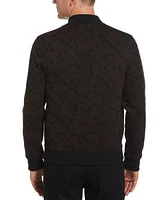 Perry Ellis Men's Floral Jacquard Full-Zip Bomber Jacket