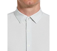 Perry Ellis Men's Slim-Fit Moisture-Wicking Performance Stretch Triangle Grid-Print Button-Down Shirt