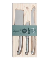 French Home Laguiole Cheese 3-Piece Knife Set with Mother of Pearl Handles