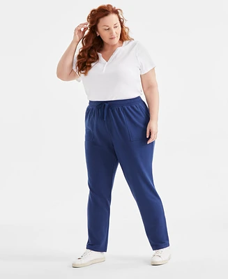 Style & Co Plus Yummy Fleece Drawstring Pants, Created for Macy's