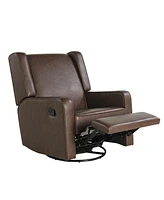 Relax A Lounger 31.8"W Leather Ellicott Swivel Rocker Recliner