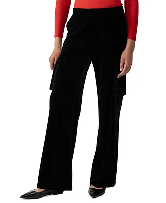 Sanctuary Women's High Rise Velvet Cargo Pants