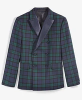 B by Brook Brothers Big Boys Plaid Double-Breasted Jacket