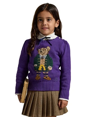 Polo Ralph Lauren Toddler And Little Girls Bear Crewneck Sweater