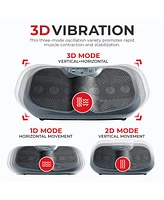 Sunny Health & Fitness 3D Vibration Plate Exercise Platform with Dual Resistance Bands