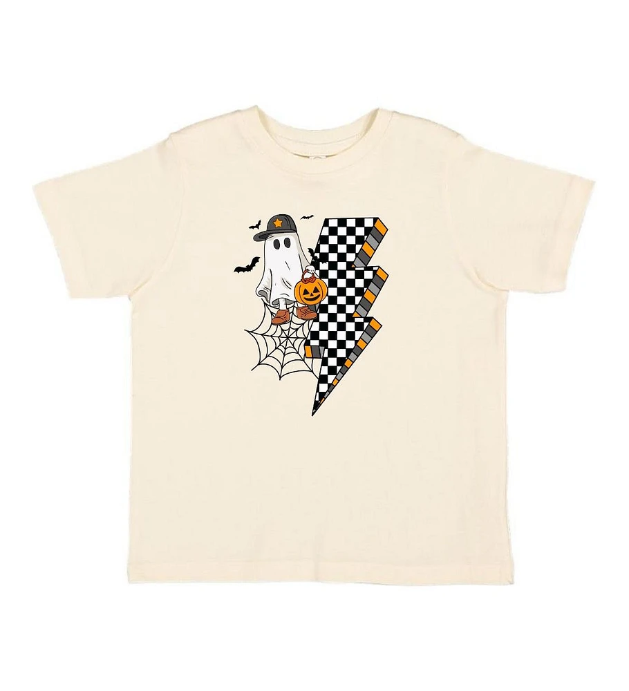 Sweet Wink Toddler Boys Checker Ghost Halloween Short Sleeve T-Shirt