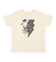 Sweet Wink Toddler Boys Checker Ghost Halloween Short Sleeve T-Shirt