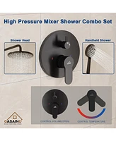 Casainc 10 Inch Showerhead Round Single Function Balance Valve Concealed Faucet