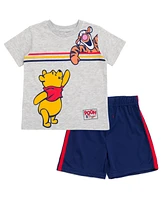 Winnie the Pooh Toddler Boys Disney Lion King Pixar Monsters Inc. Toy Story Tigger T-Shirt and Mesh Shorts Outfit Set to