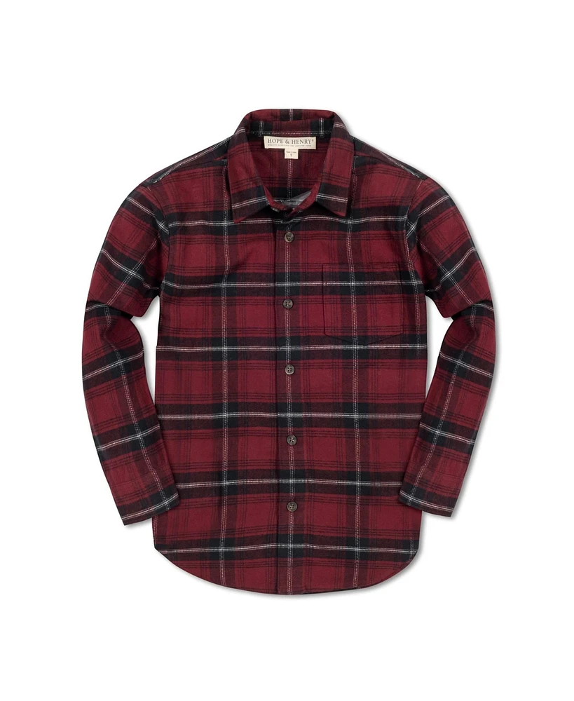 Hope & Henry Baby Boys Organic Long Sleeve Flannel Button Down Shirt