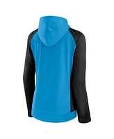 Fanatics Women's Blue/Black Charlotte Fc Iconic Raglan Full-Zip Hoodie