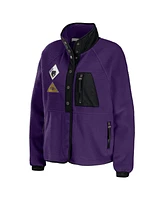 Wear by Erin Andrews Women's Purple Baltimore Ravens Polar Fleece Raglan Full-Snap Jacket