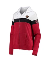 5th & Ocean Women's White Atlanta United Fc Fleece Colorblock Full-Zip Hoodie Jacket