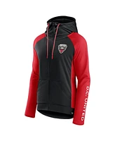 Fanatics Women's Black/Red D.c. United Iconic Raglan Full-Zip Hoodie