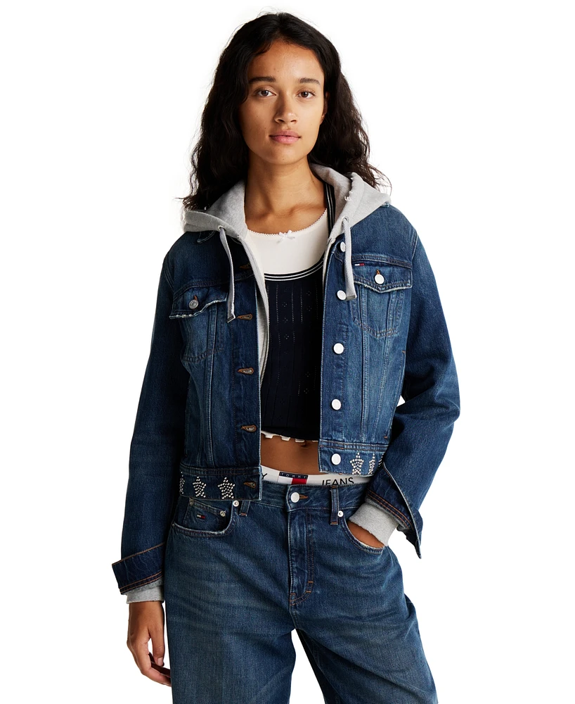 Tommy Jeans Women's Studded Star Denim Trucker Jacket