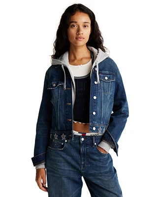 Tommy Jeans Women's Studded Star Denim Trucker Jacket