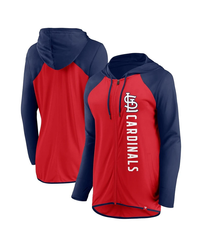 Fanatics Women's Red/Navy St. Louis Cardinals Forever Fan Full-Zip Hoodie Jacket