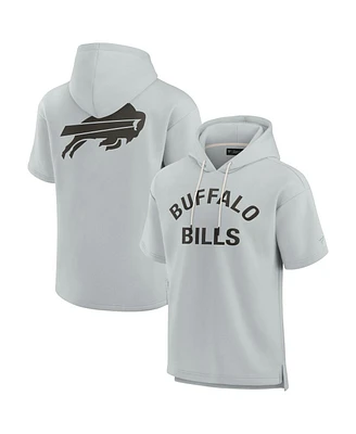 Fanatics Men's and Women's Gray Buffalo Bills Elements Super Soft Fleece Short Sleeve Pullover Hoodie