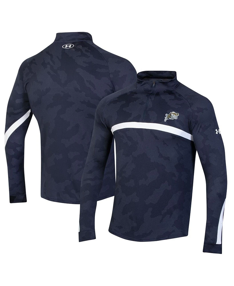 Under Armour Men's Navy Midshipmen Game Day Camo Raglan Quarter-Zip Top