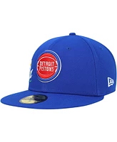 New Era Men's Blue Detroit Pistons Crown Champs 59FIFTY Fitted Hat