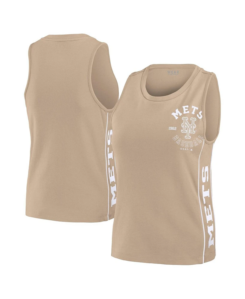 Wear by Erin Andrews Women's Tan New York Mets Tonal Tank Top