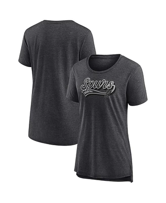 Fanatics Women's Heather Charcoal San Antonio Spurs League Leader Tri-Blend T-Shirt