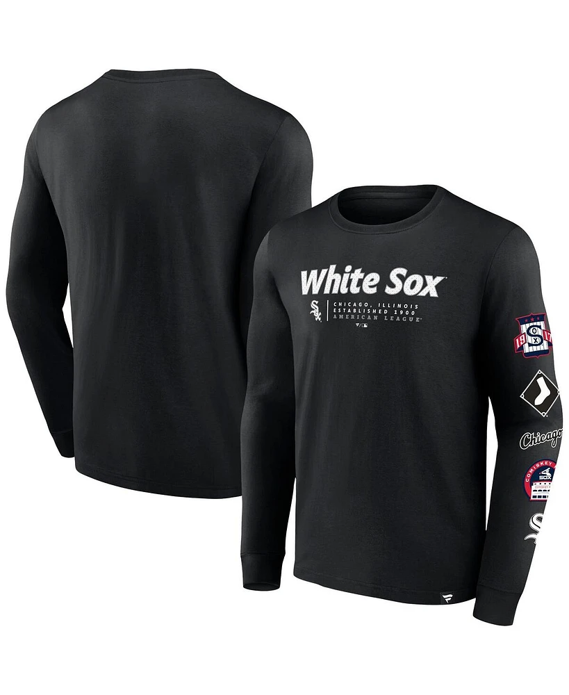 Fanatics Men's Black Chicago White Sox Strike the Goal Long Sleeve T-Shirt